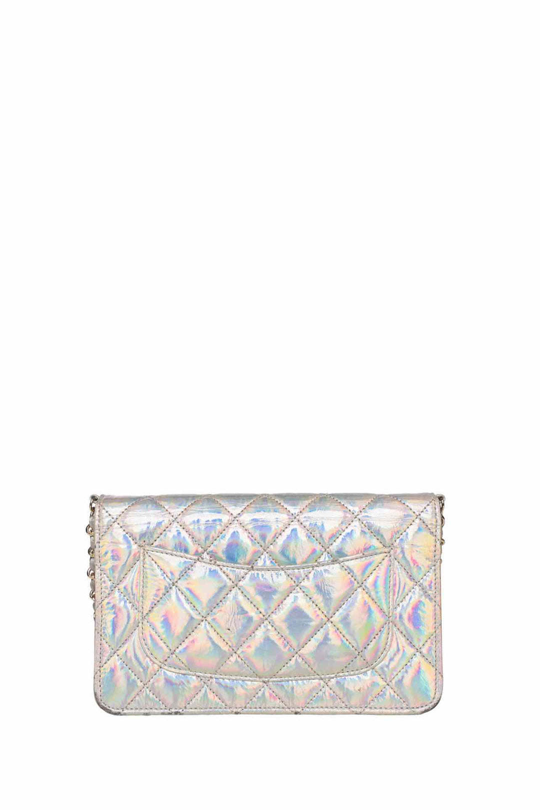 Chanel 2021 Iridescent Goatskin Quilted Wallet On Chain