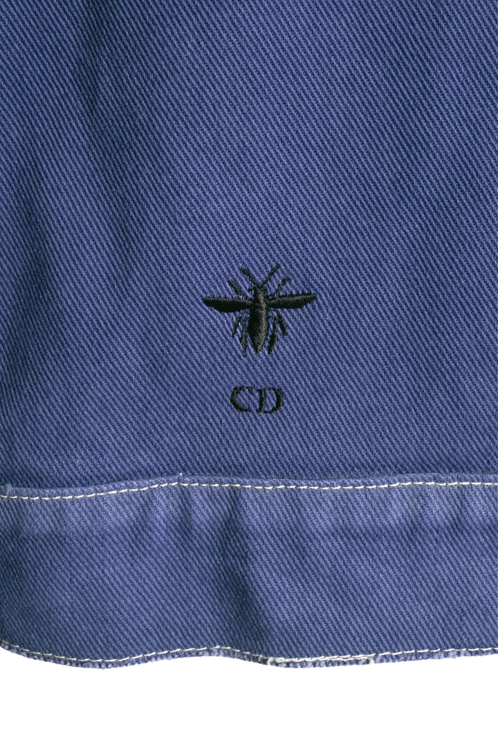 Dior Size 4 Distressed Back Graphic Cropped Cotton Jacket