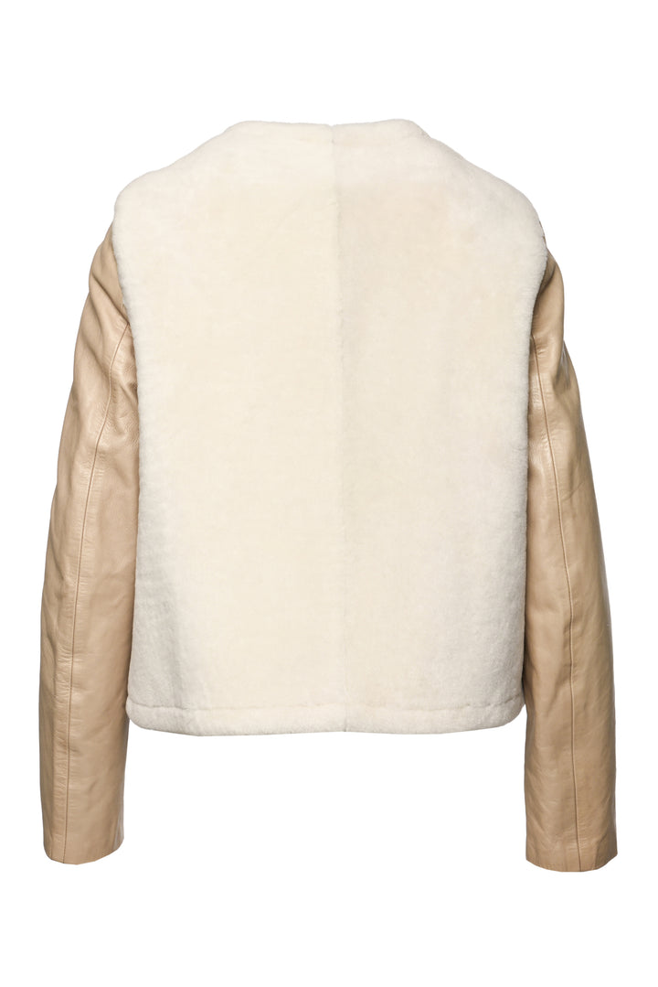 3.1 Phillip Lim Size 6 Shearling Swing Letterman Jacket