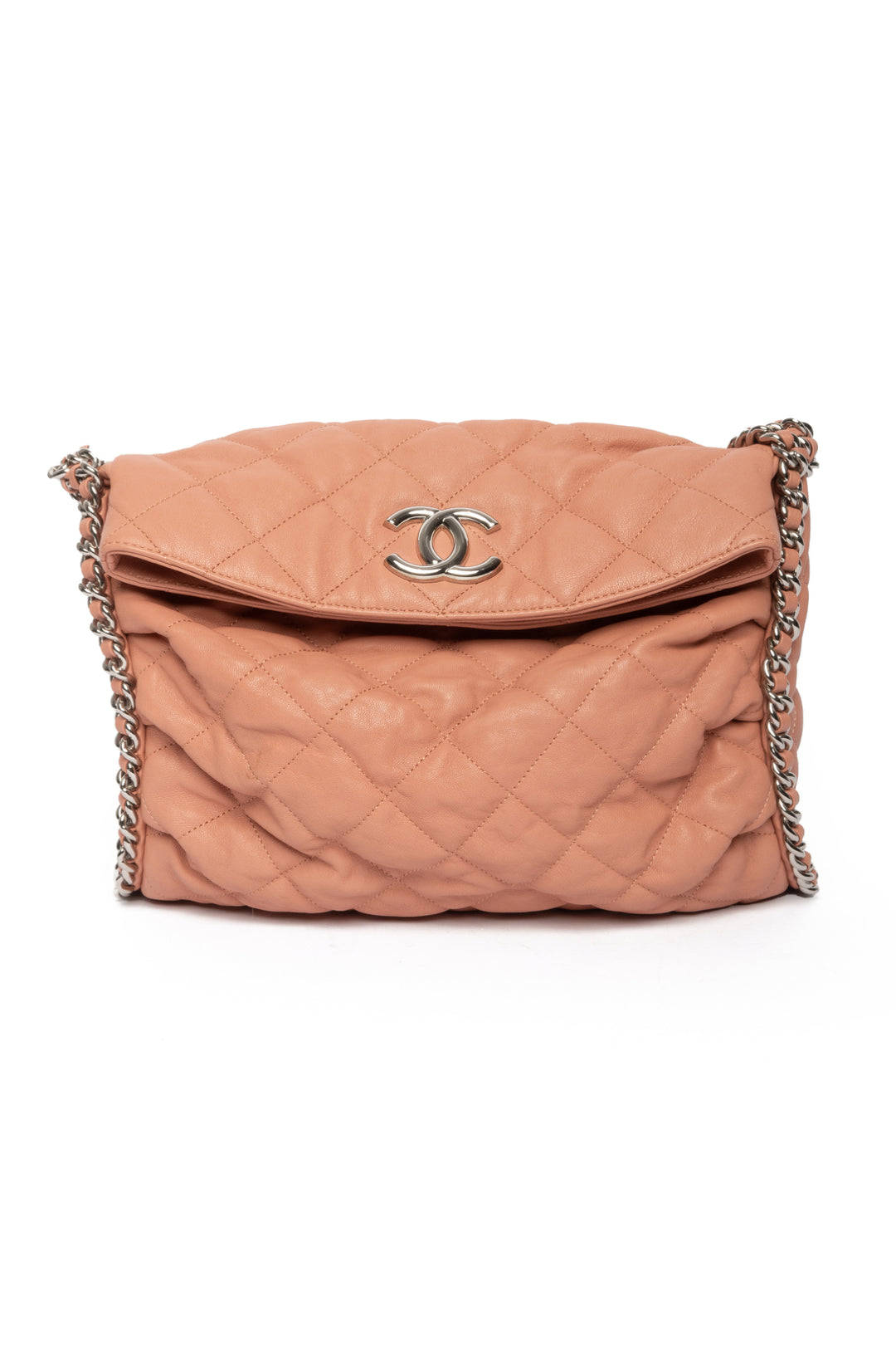 Chanel 2011 Quilted Leather Chain Around Hobo Shoulder Bag