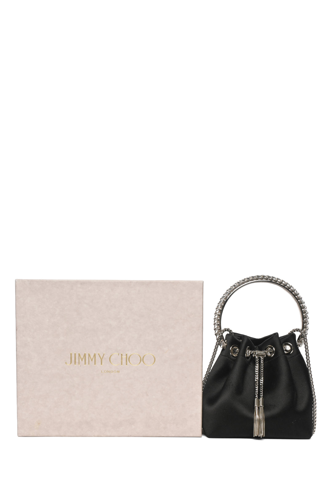 Jimmy Choo Bon Bon Satin Crystal Handle Bag