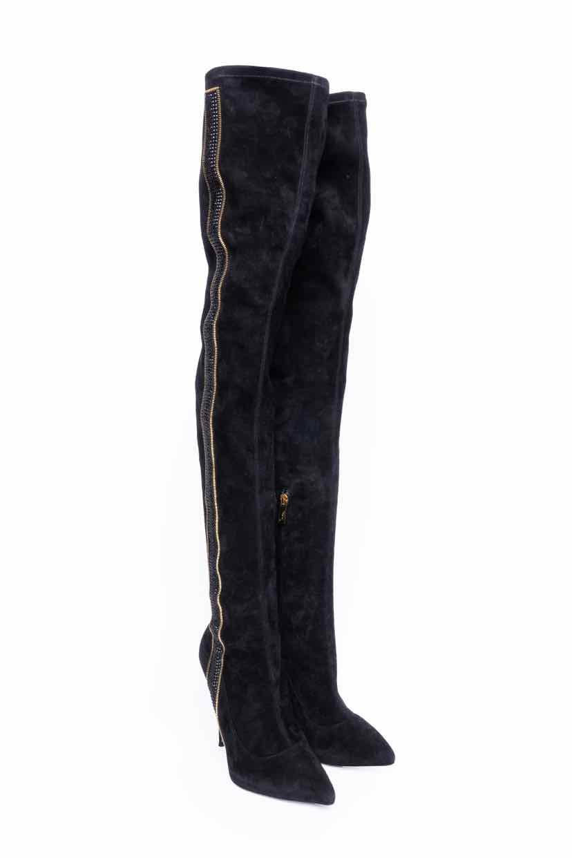 Rene Caovilla Size 36 Crystal Embellished Over-The-Knee Boots