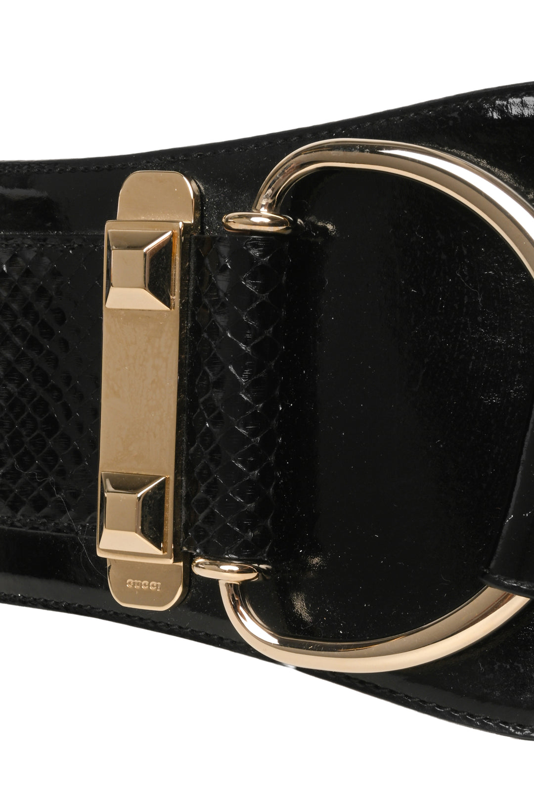 Gucci Size 24 Vintage Wide Patent Leather Waist Belt