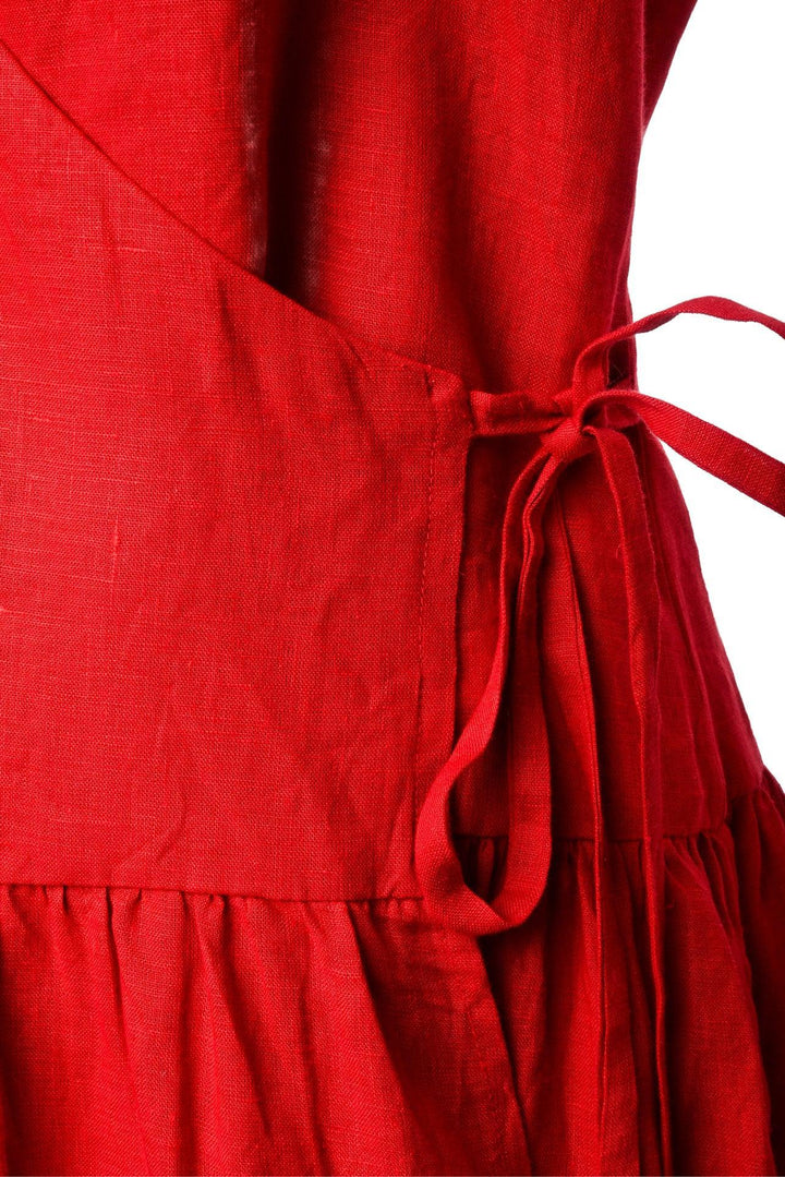 APIECE APART Size 10 Tiered Wrap Maxi Dress