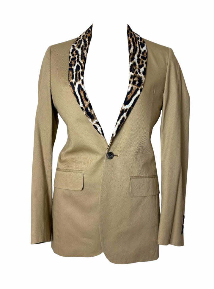 R13 Size XS Leopard Print Shawl Collar Cotton Blazer