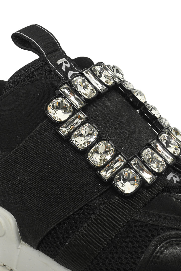 Roger Vivier Size 38.5 Viv' Go Strass Buckle Sneakers