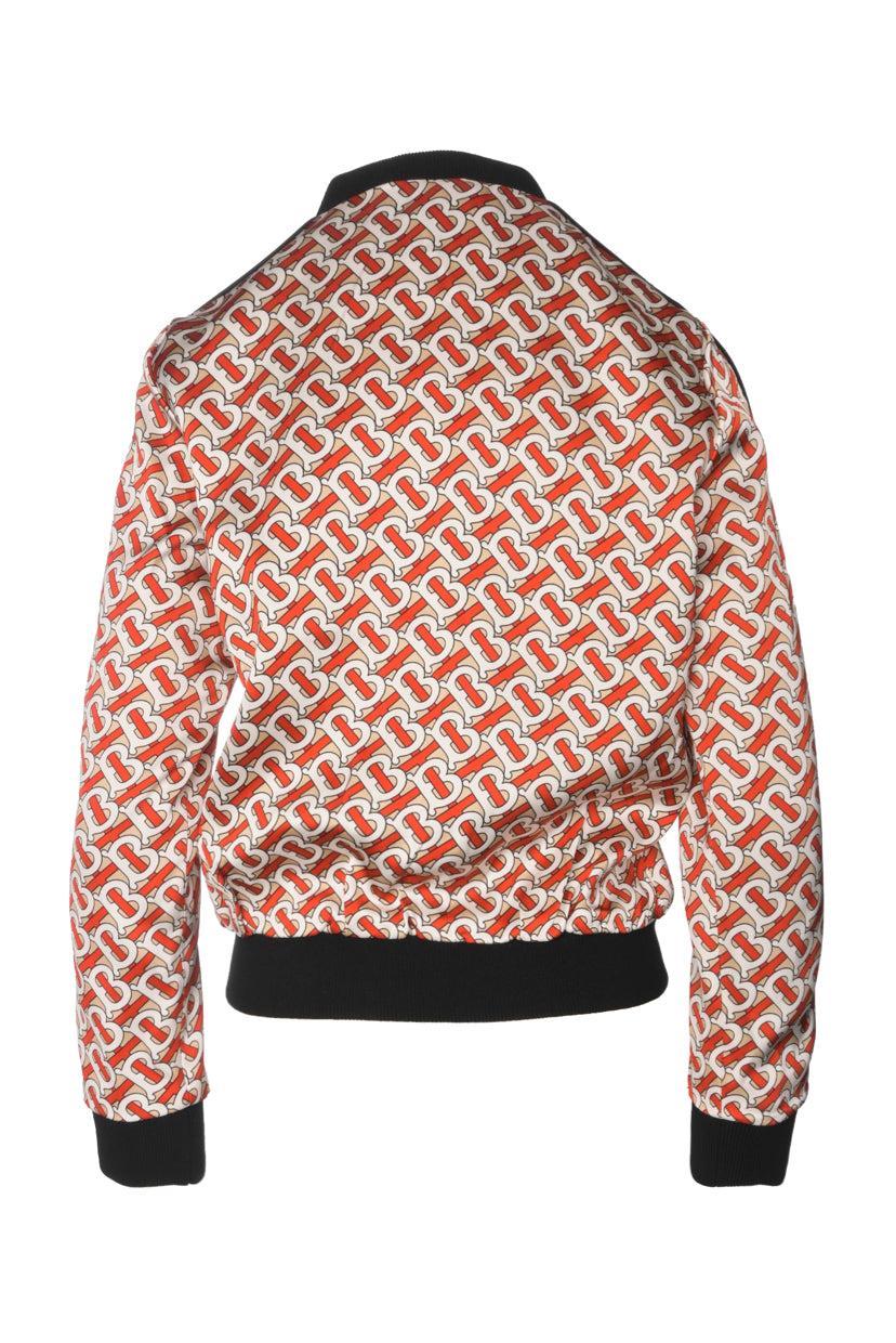 Burberry Size XS Vermillion Monogram Print Bomber Jacket