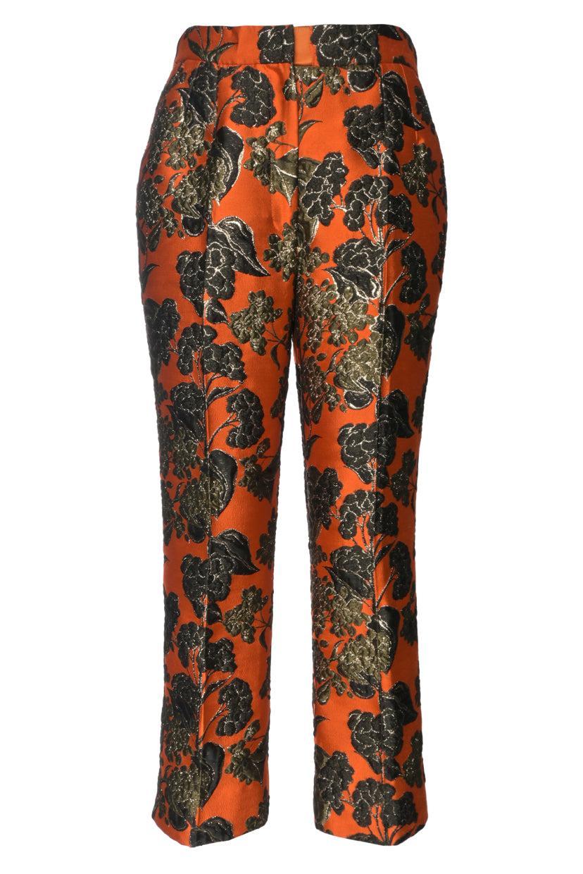 Dolce & Gabbana Size 38 Floral Jacquard Pants