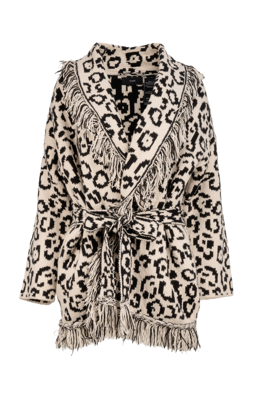 ALANUI Size XS Leopard Print Raw Cotton Macula Cardigan