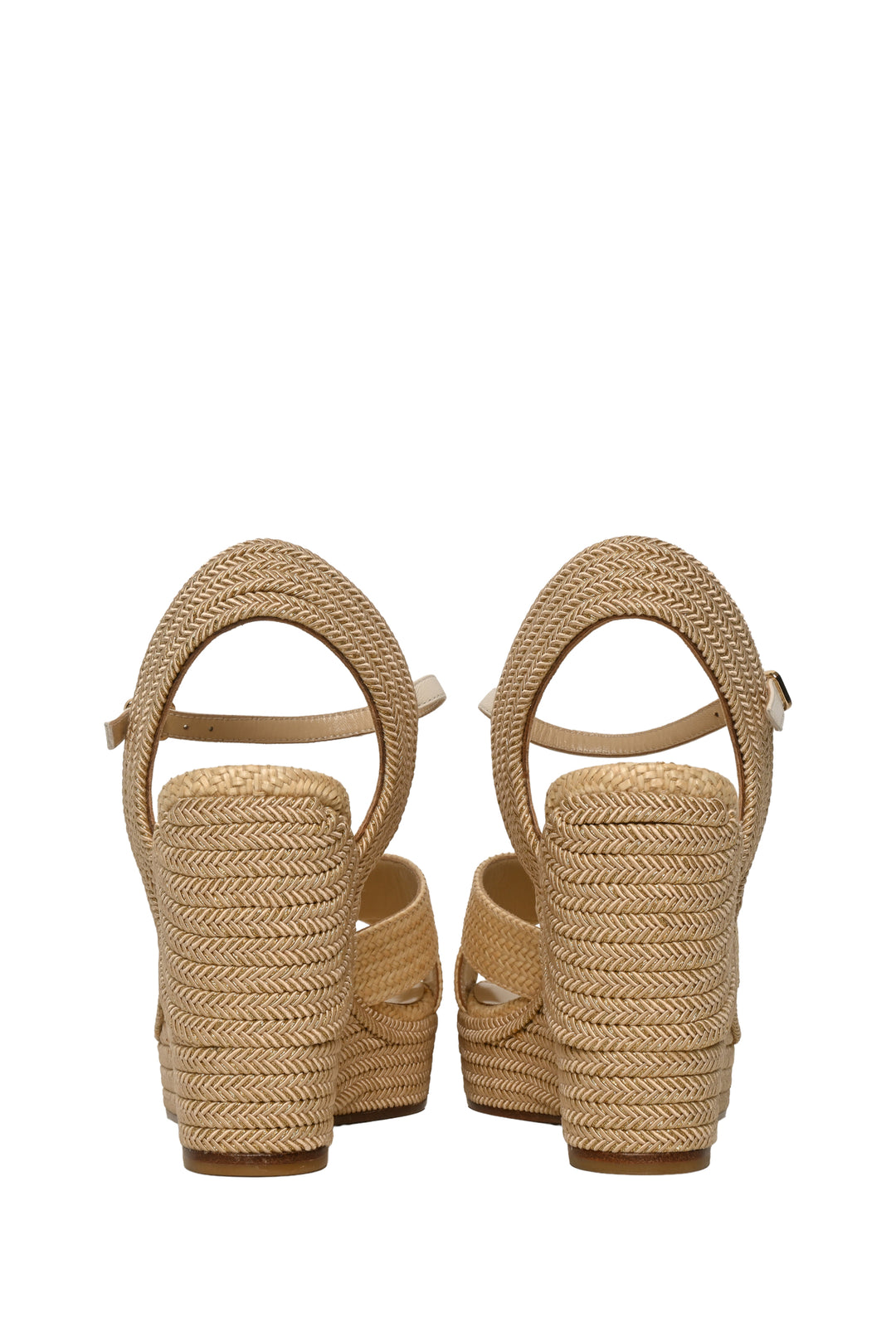 Jimmy Choo Size 38.5 Dellena 100 Natural Mix Raffia Wedges