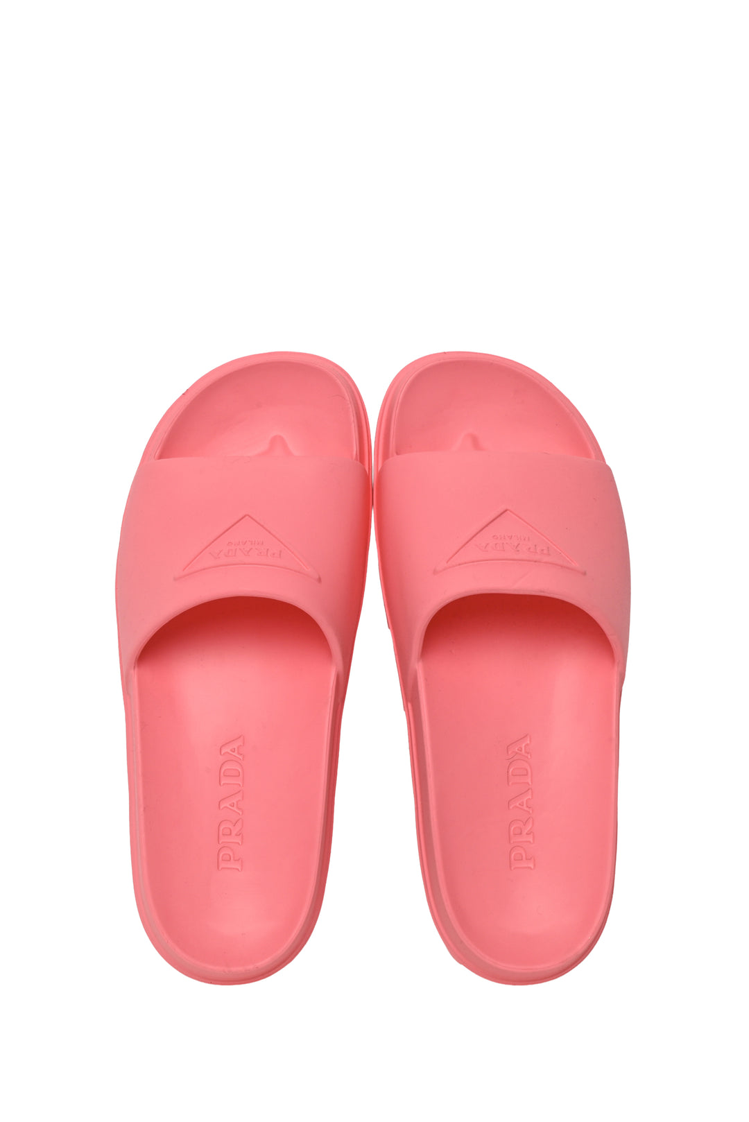 Prada Size 36 Triangle Logo Rubber Slides