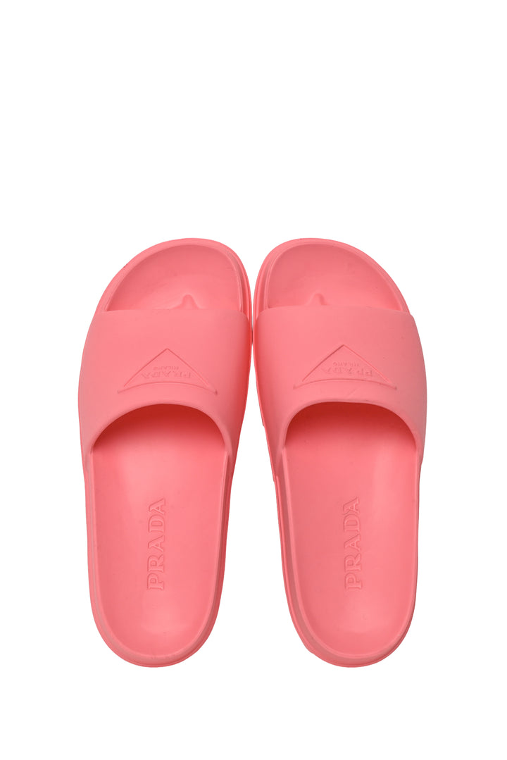 Prada Size 36 Triangle Logo Rubber Slides
