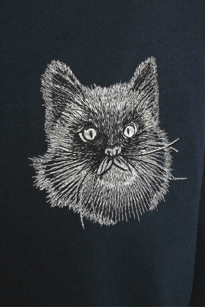 Stella Mccartney Size XXS Embroidered Cat Oversized Rugby Polo Top