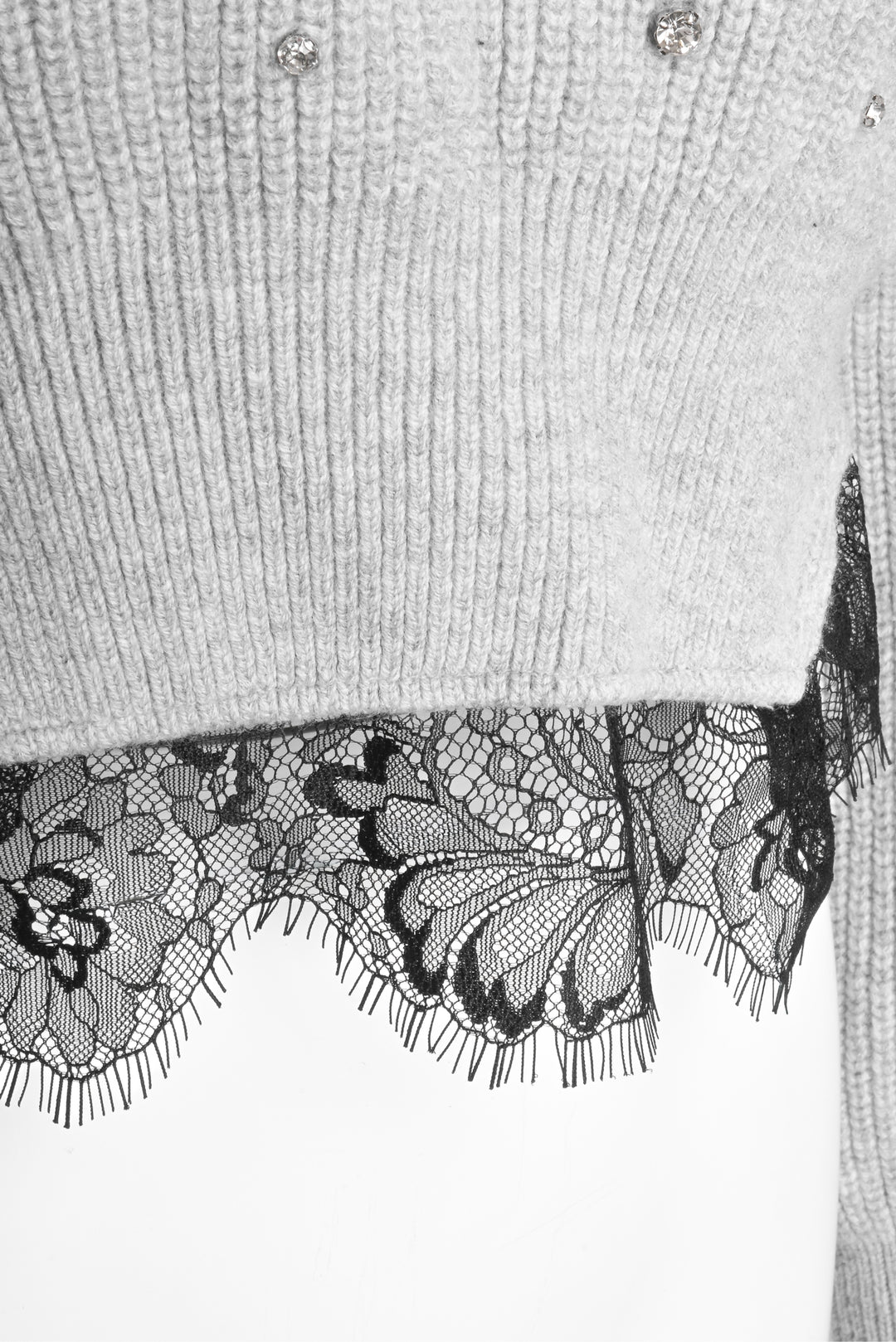 Self Portrait Size S Crystal Embellished Marle Sweater