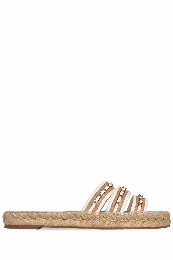 Chanel Size 41 Chain Espadrille Slip On Sandals