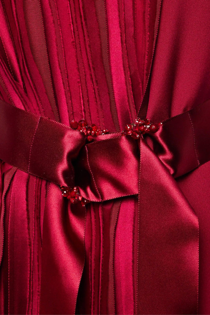 Oscar De La Renta Size 8 Silk Pleated Dress