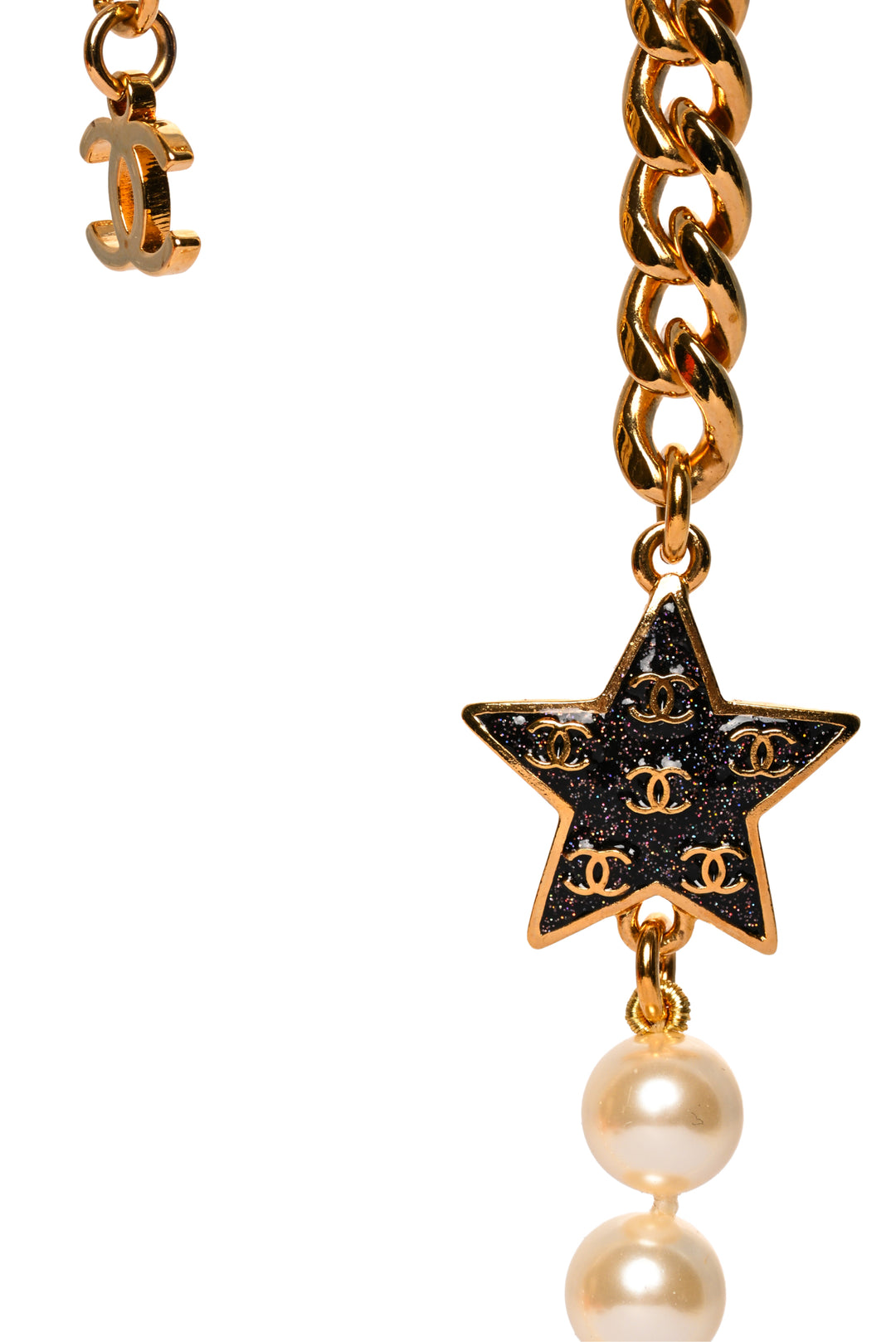 Chanel 2024 Faux Pearl & Crystal CC Star Choker Necklace