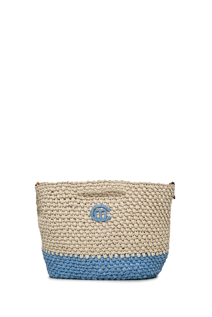 Mark Cross Leather & Raffia Tote