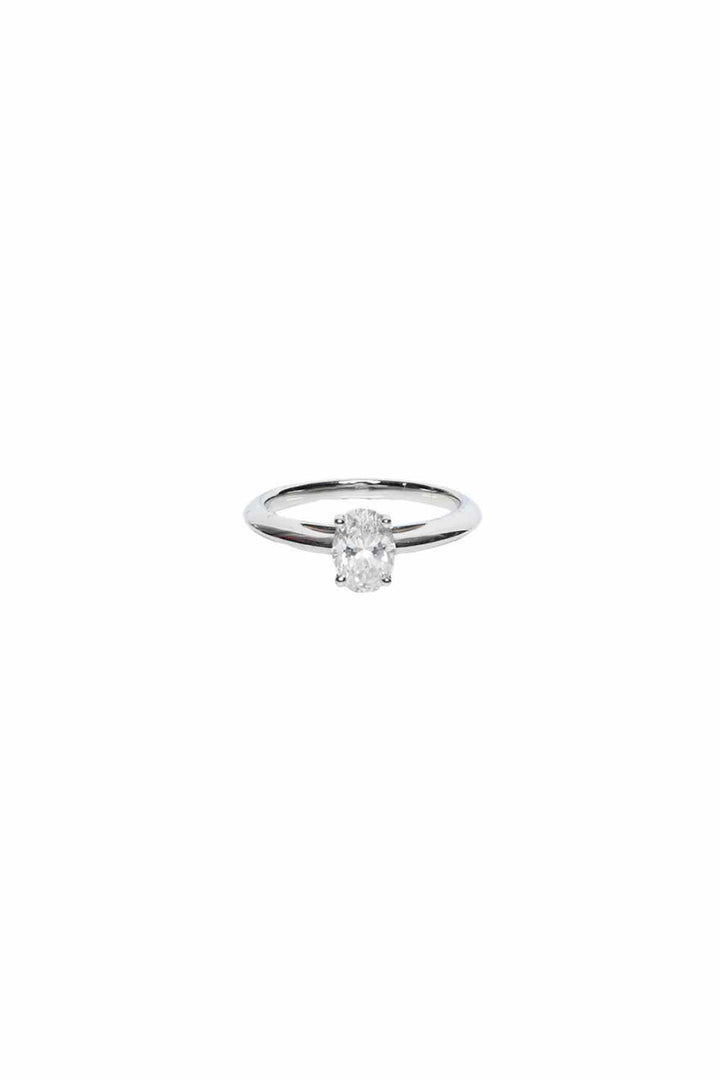 Tiffany Size 5.75 Oval Cut Diamond Solitaire Ring