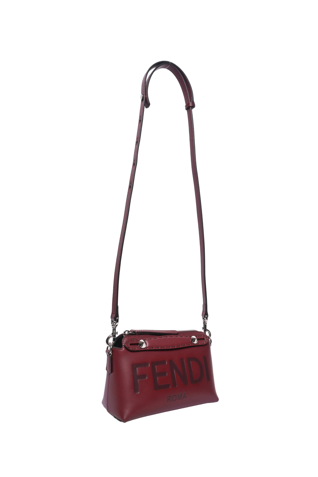 Fendi King Logo Embossed Mini By The Way Boston Bag