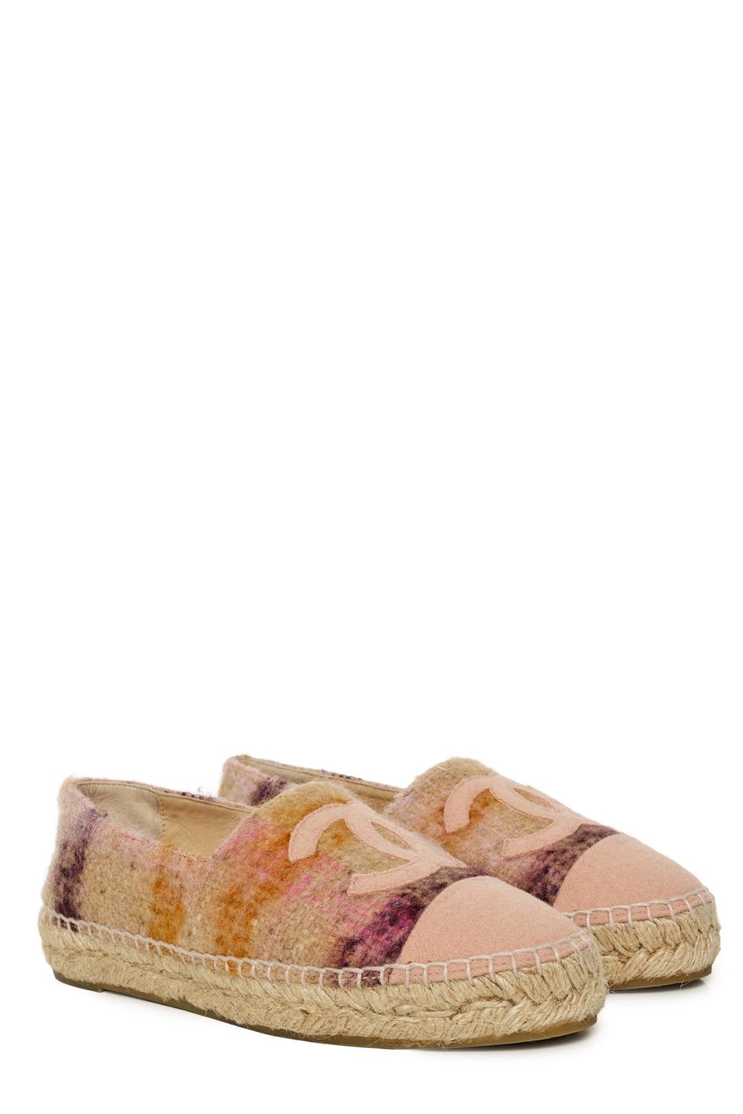 Chanel Size 35 Tweed Cap Toe CC Espadrilles