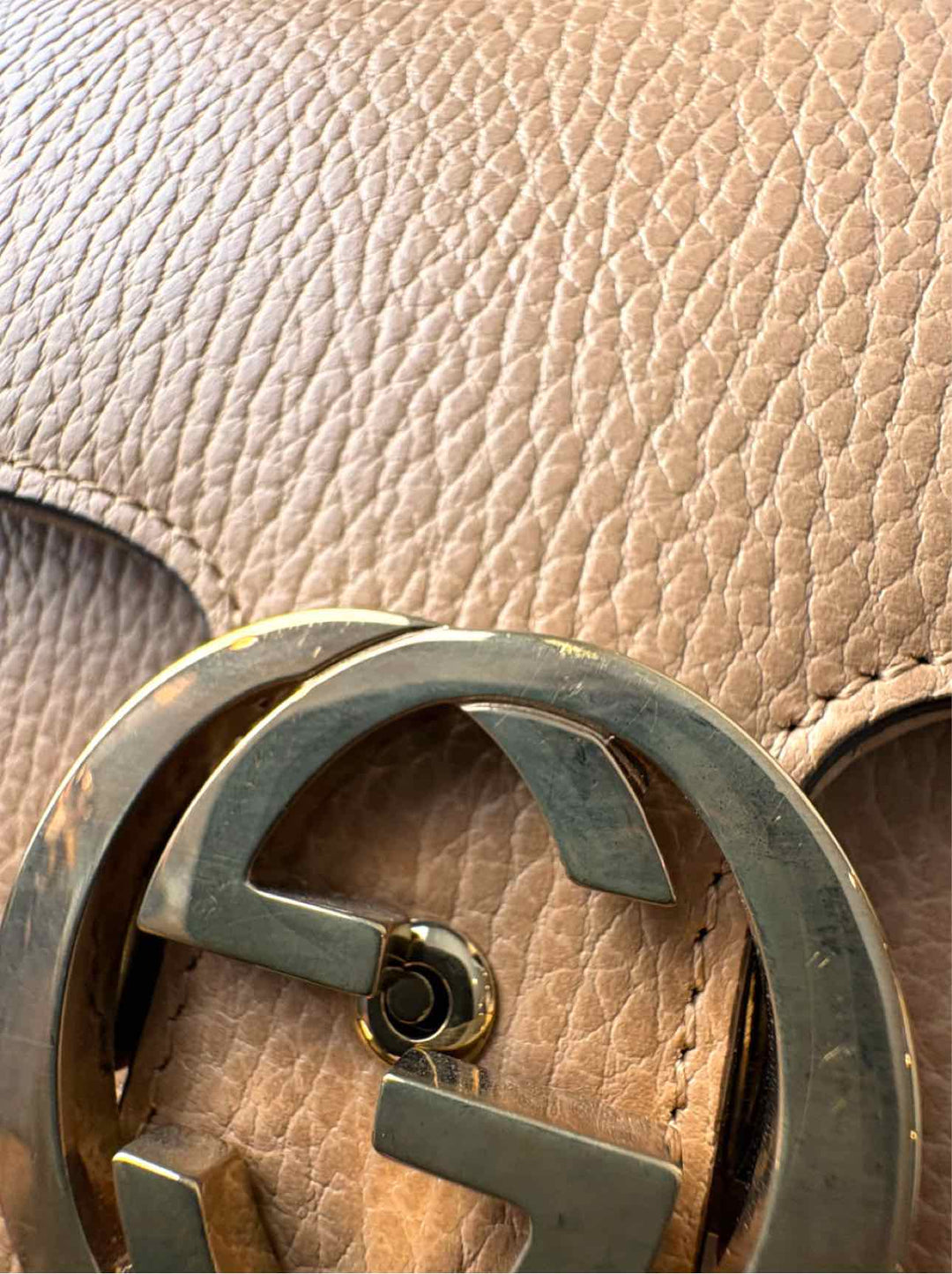Gucci Dollar Calfskin Small Interlocking G Shoulder Bag Camelia Purse