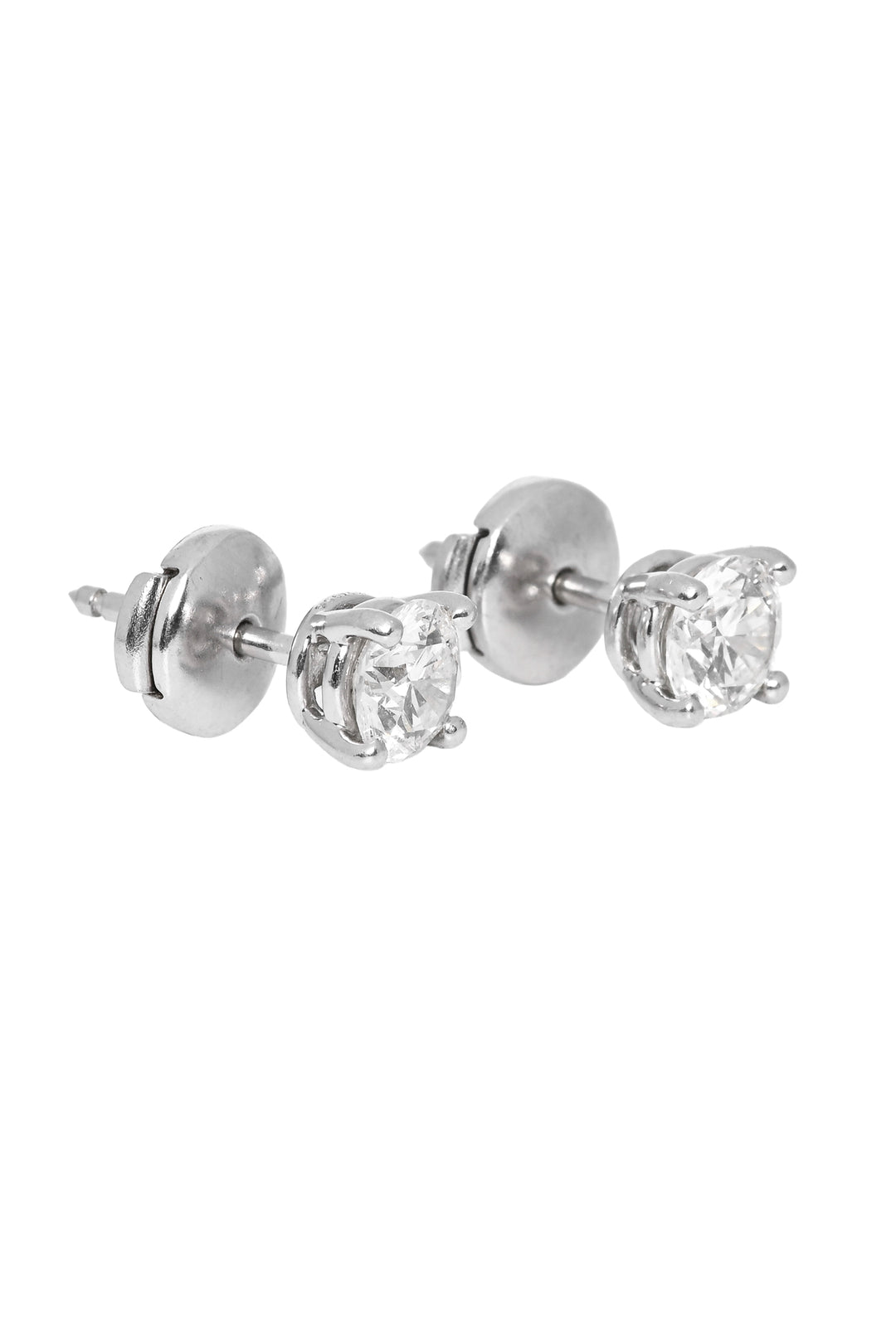 Tiffany & Co Platinum Round Brilliant Diamond Stud Earrings