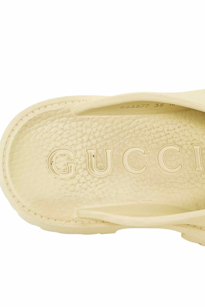 Gucci Size 35 Rubber Monogram GG Platform Slides