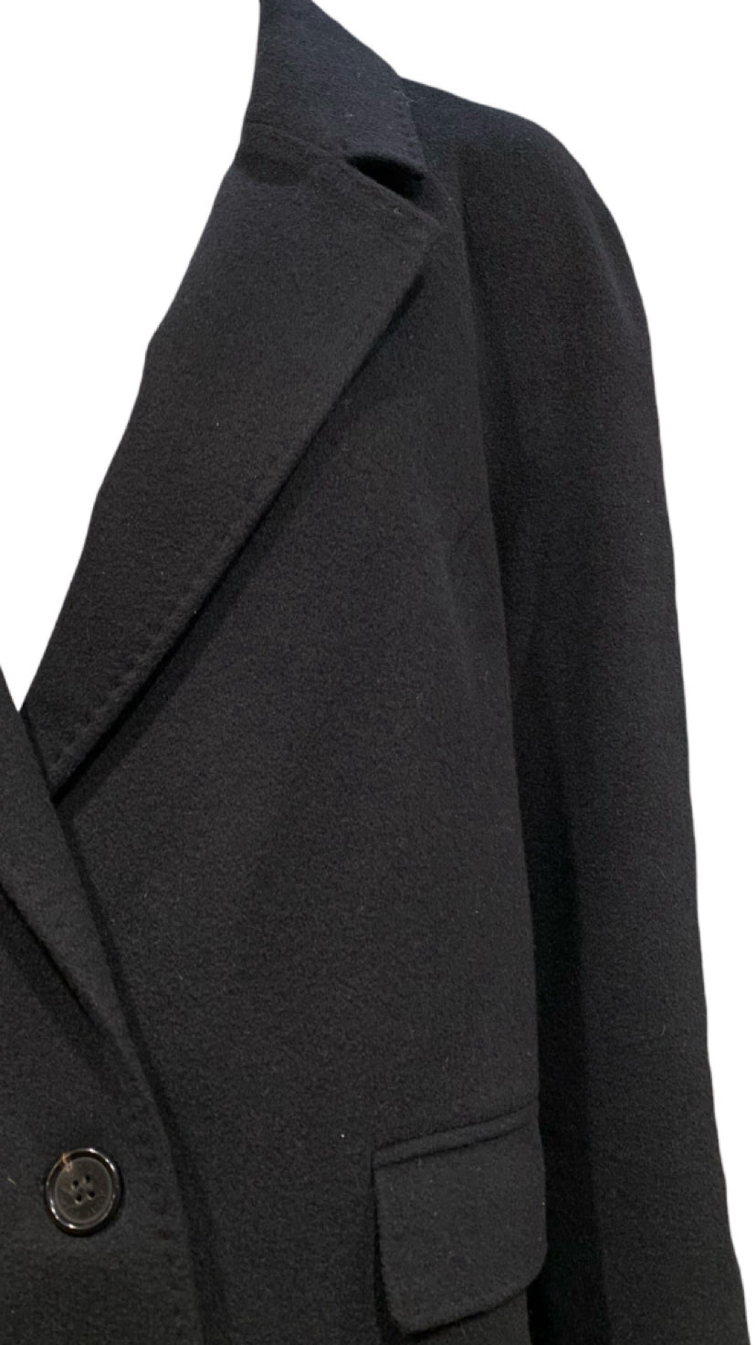 Black Goat Cashmere Double Breasted Size M Coat