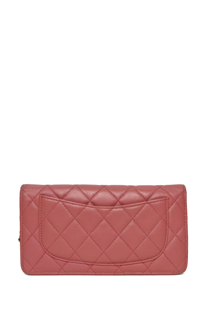 Chanel 2008-2009 Quilted Lambskin Long Flap Chain Wallet