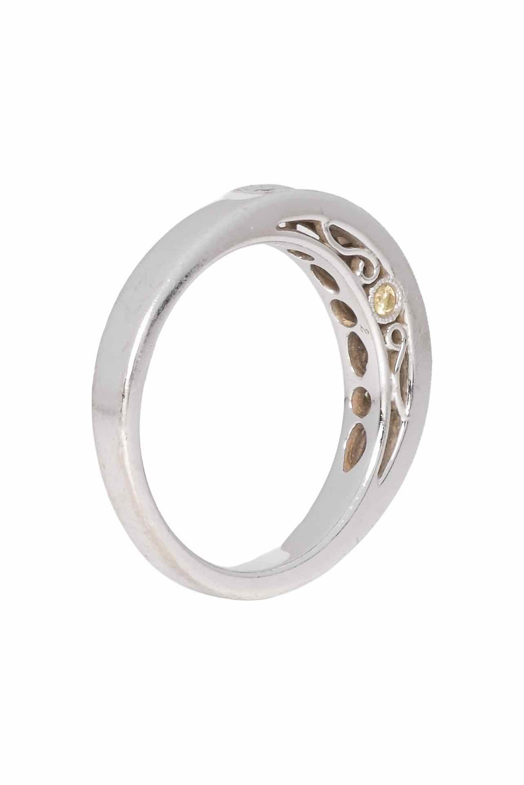 Simon G Size 5  18K White Gold Diamond Anniversary Band Ring