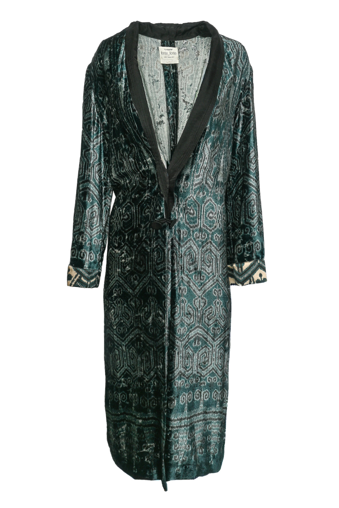 Forte_Forte Size 2 Velvet Printed Dustcoat