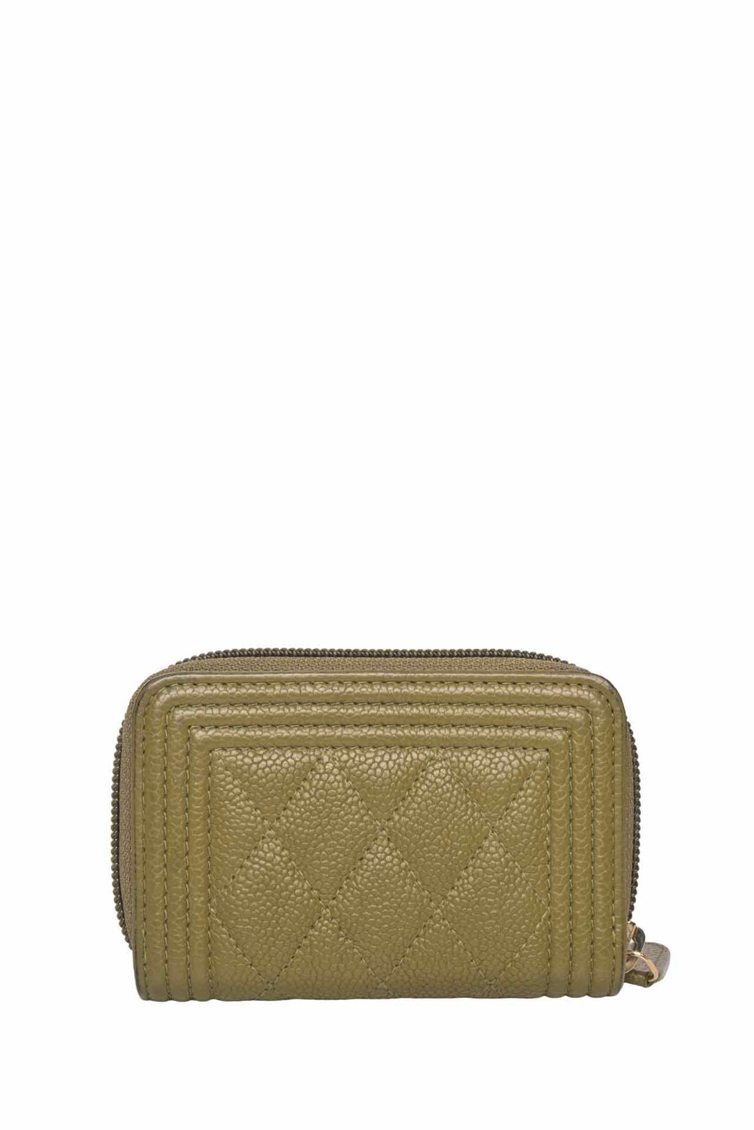 Chanel 2016-2017 Caviar Quilted Boy Zip Around Coin Purse Wallet