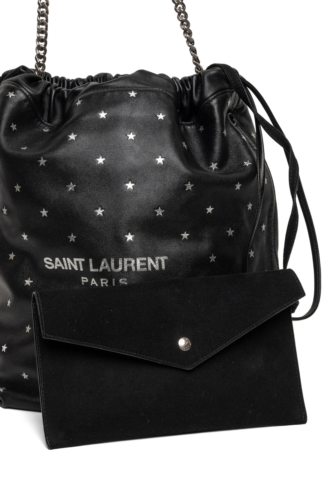 Saint Laurent 2019 All Over Silver Star Teddy Bucket Bag