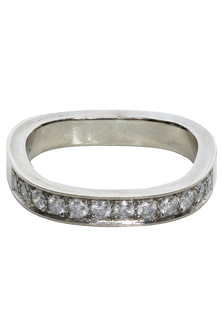 Stittgen 19K White Gold & Diamonds Half Eternity Band Ring