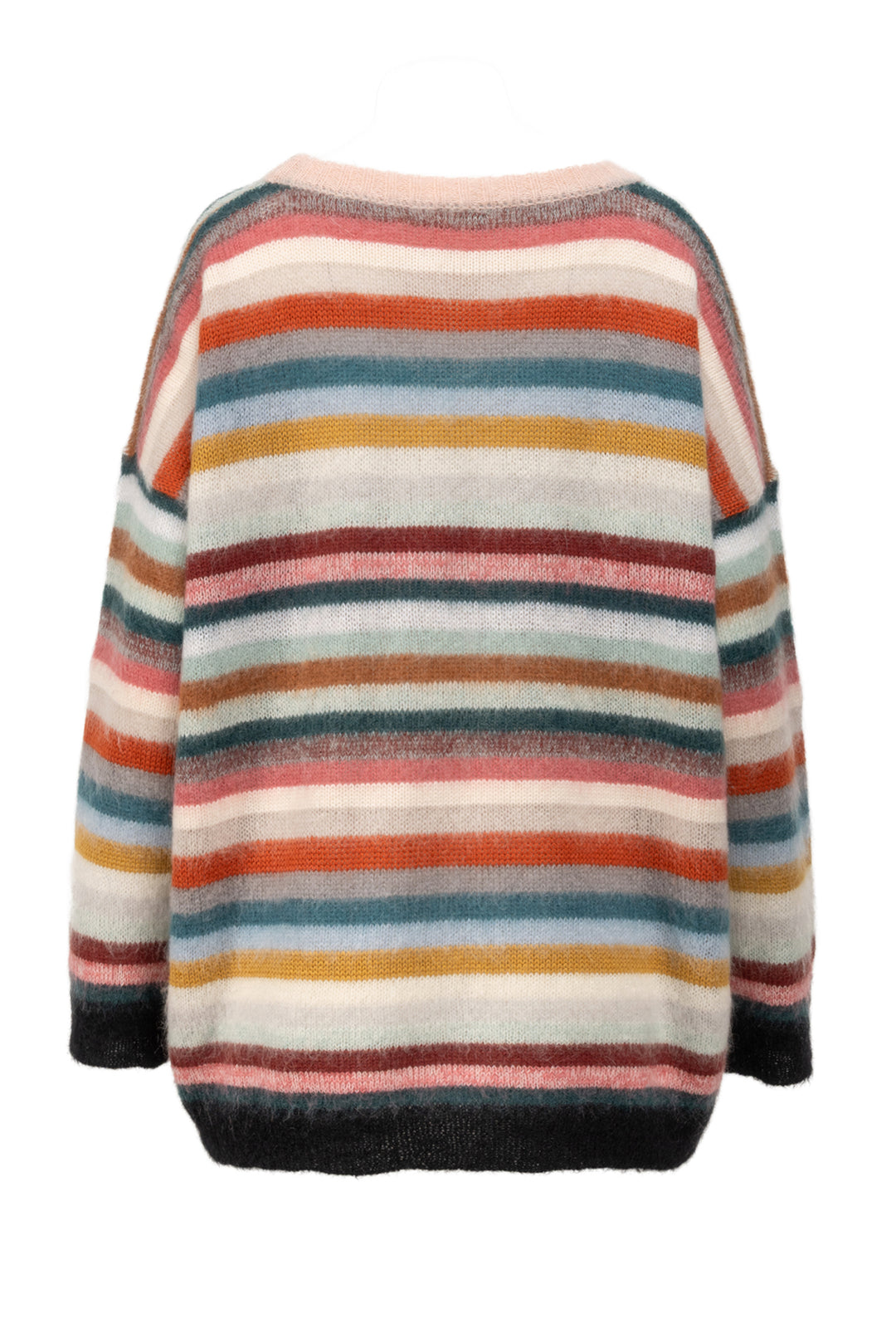 Chloe Size S Mohair-Blend Multi-Colour Striped Sweater