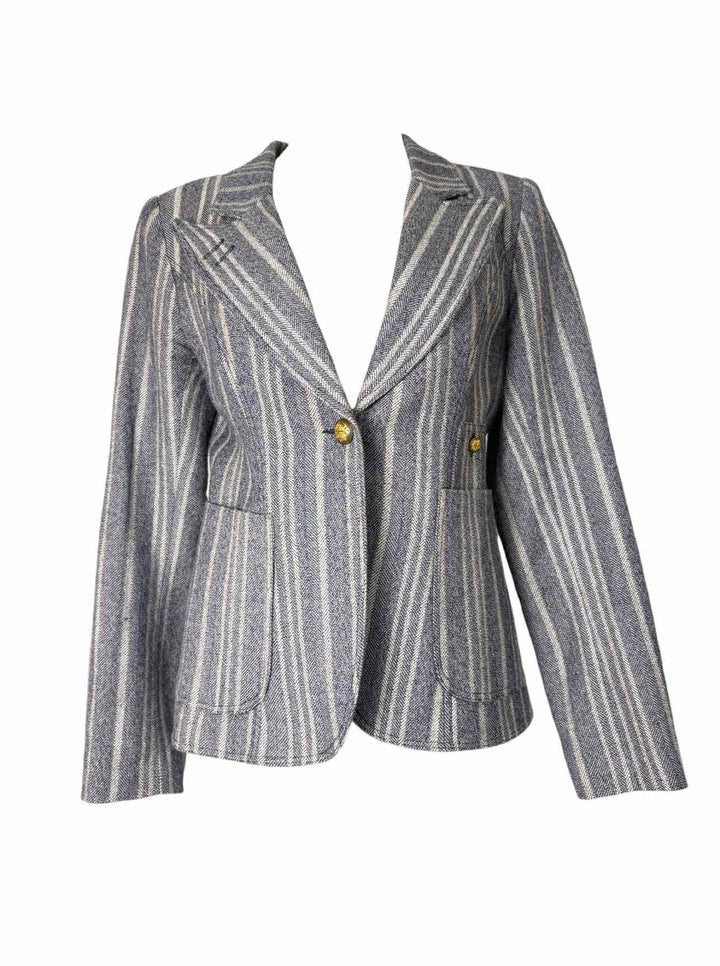 Smythe Size 10 Wool Blend Suede Elbow Patch Blazer