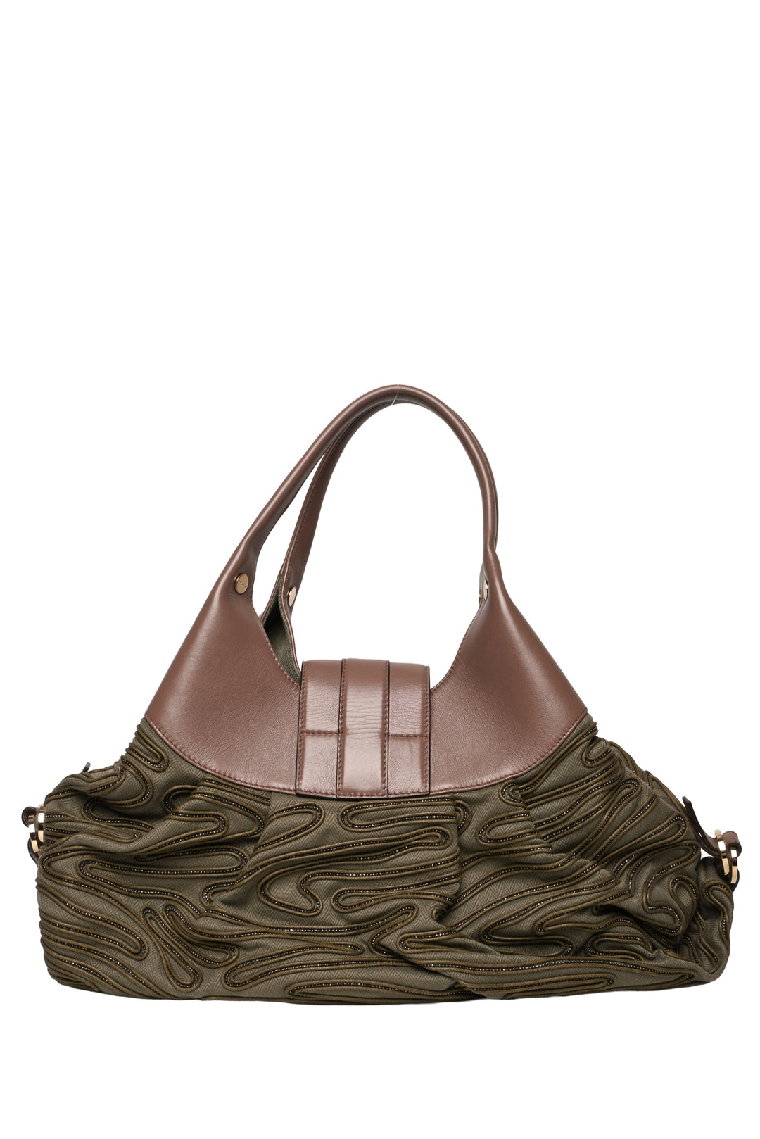 Bvlgari Beaded Leather & canvas Chandra Hobo Bag