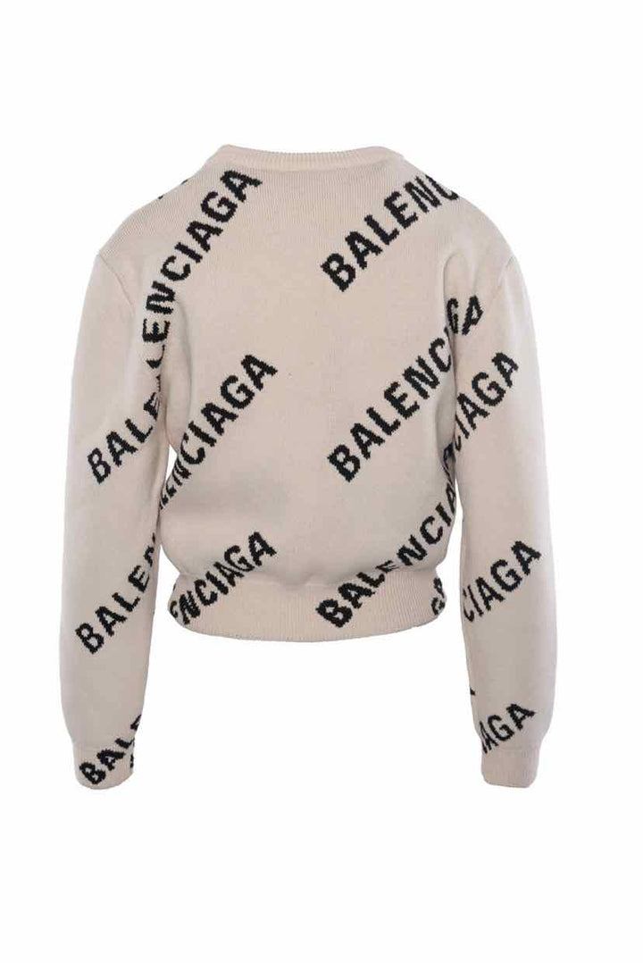 Balenciaga Size XS All Over Logo Sweater