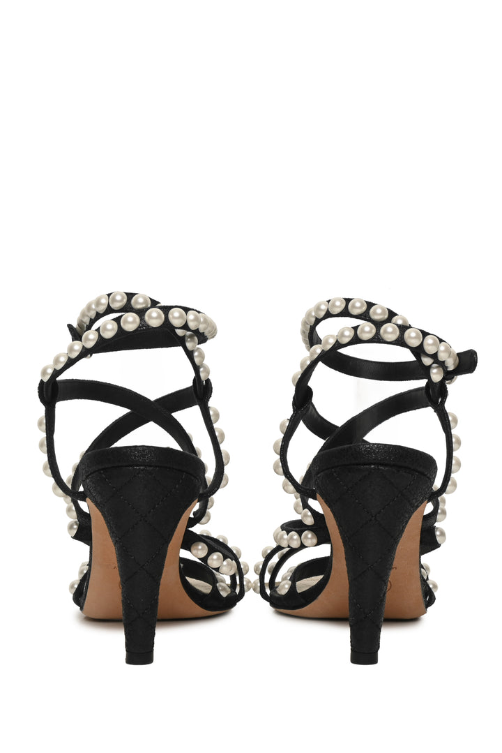 Chanel Size 37 Faux Pearl Strappy Sandals