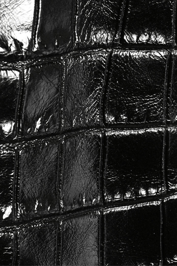 Saint Laurent Size 38 2015 Croc Embossed Leather Mini Skirt