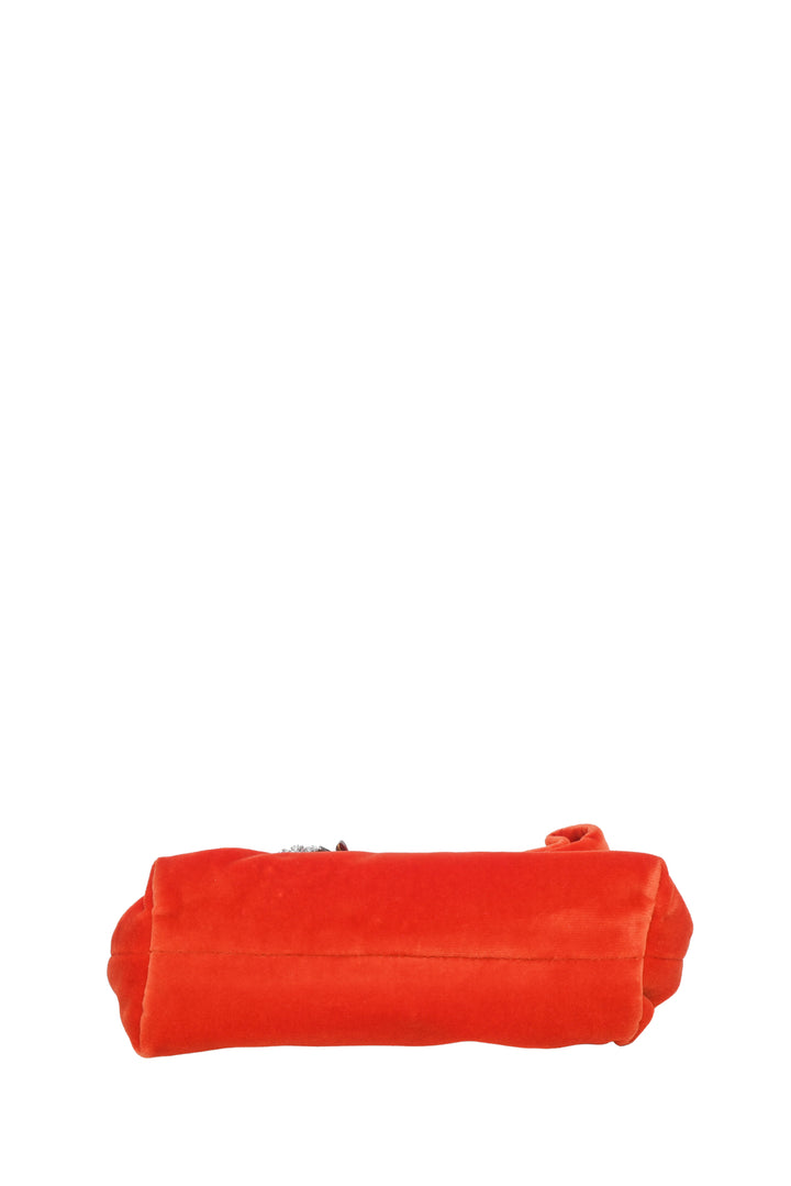 Burberry Embellished Safety Pin Foldover Velvet Clutch