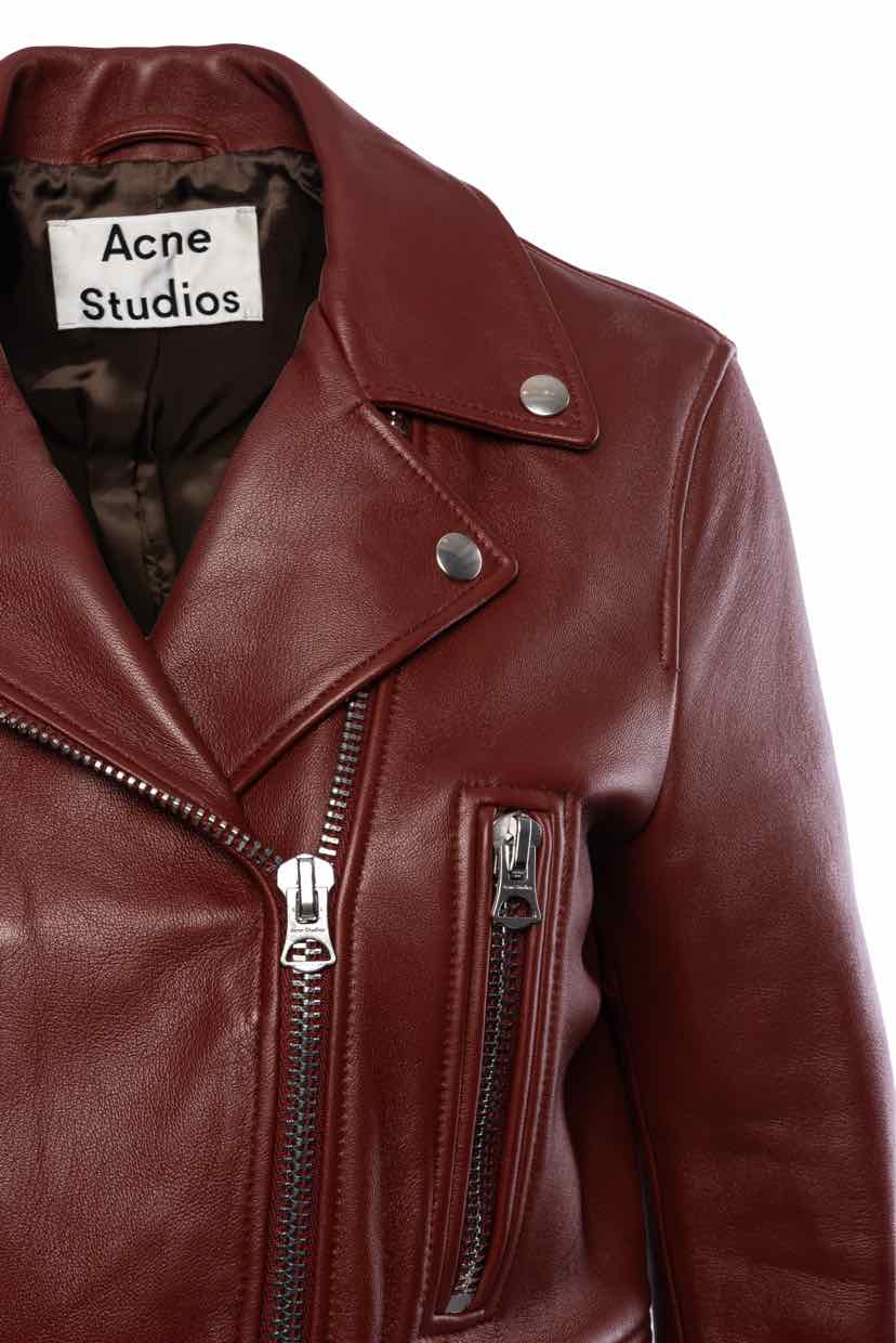 Acne Size 38 Leather Moto Jacket