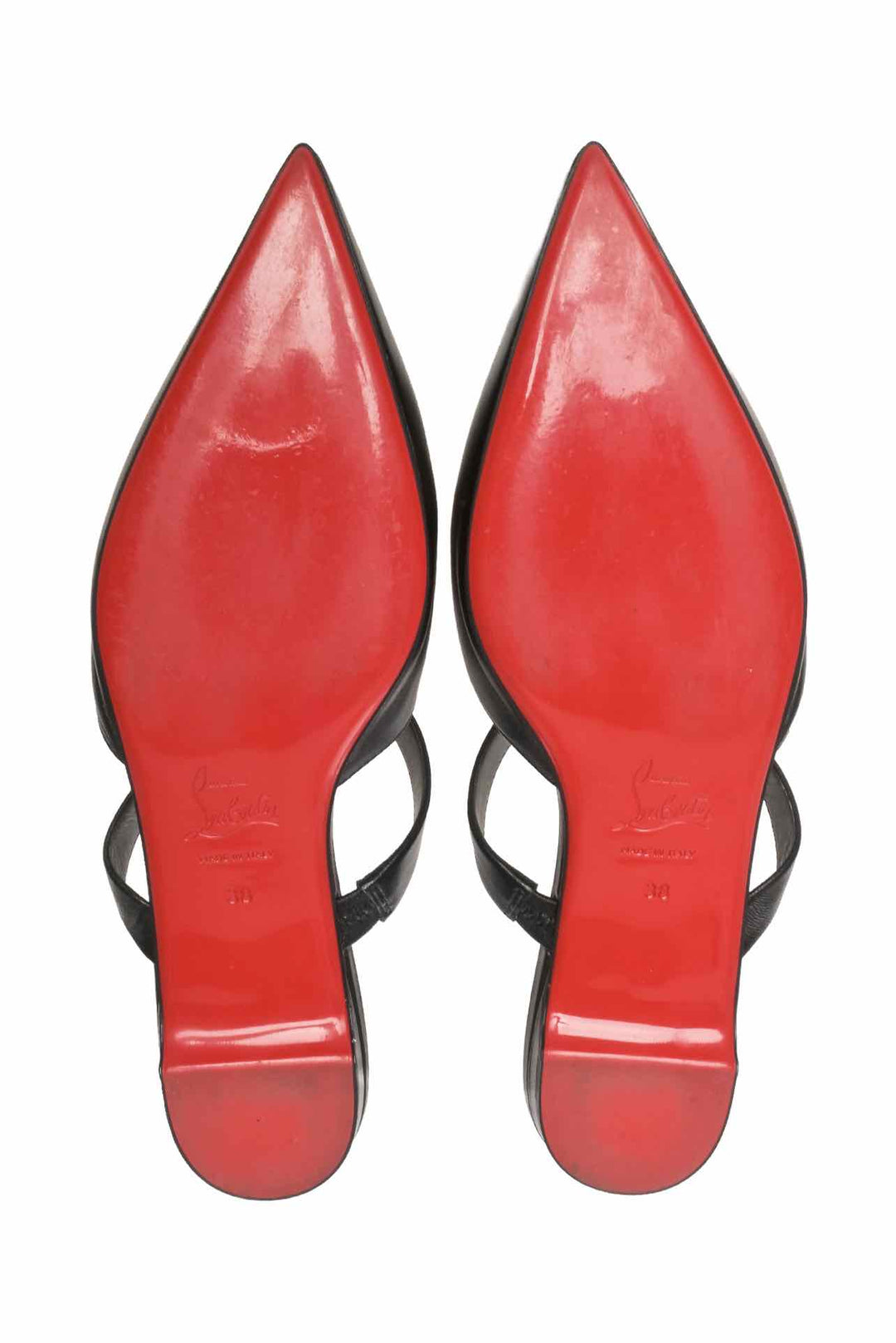 Christian Louboutin Size 38 Choc Lock Flat Mules