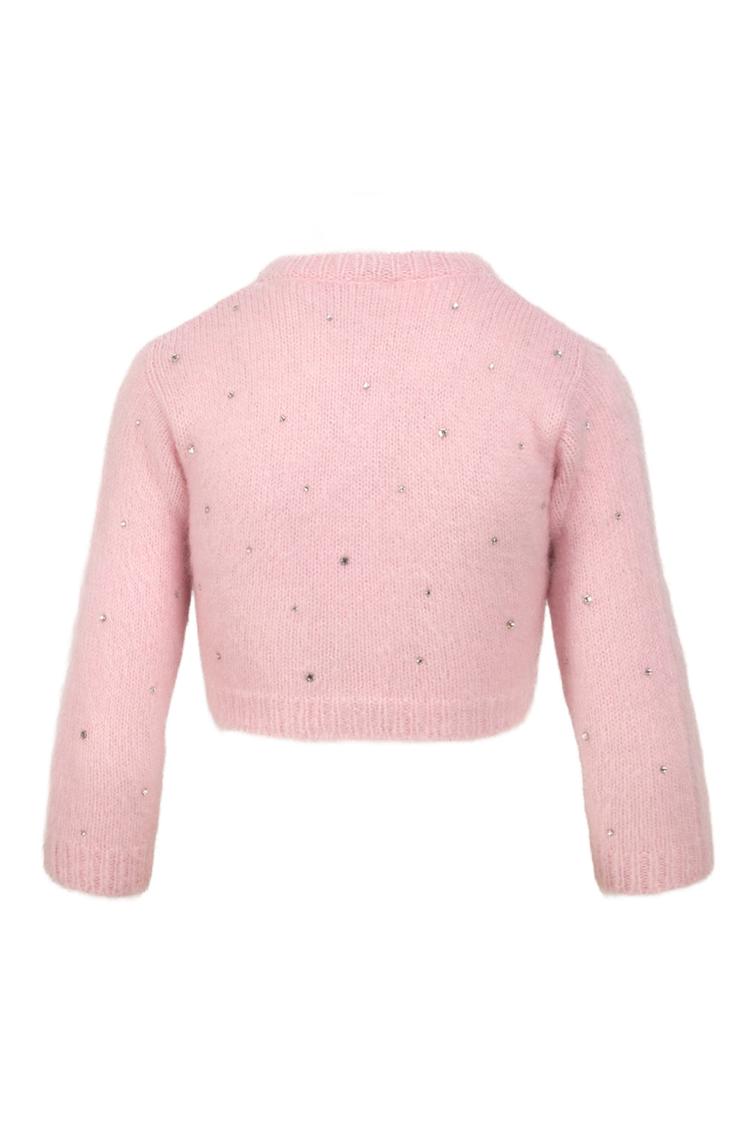 Miu Miu Size 38 2020 Crystal Embellished Mohair Blend Cropped Cardigan