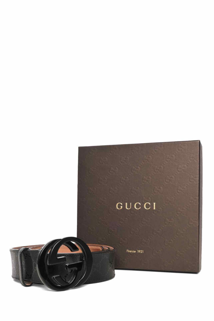 Gucci Size 36 Imprime Monogram Interlocking G Men's Belt