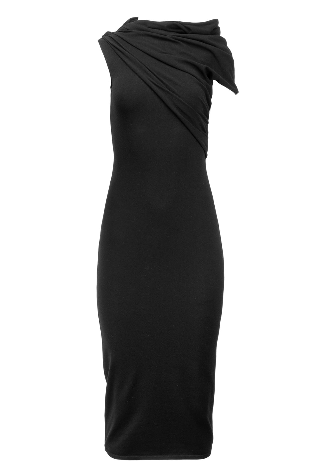 Giambattista Valli Size 4 Draped Single Sleeve Midi Dress