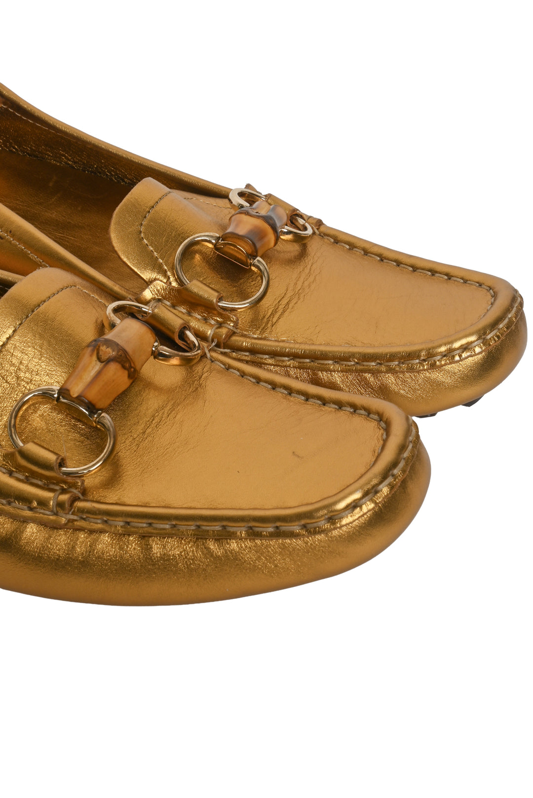 Gucci Size 9.5 Metallic Driving Loafers