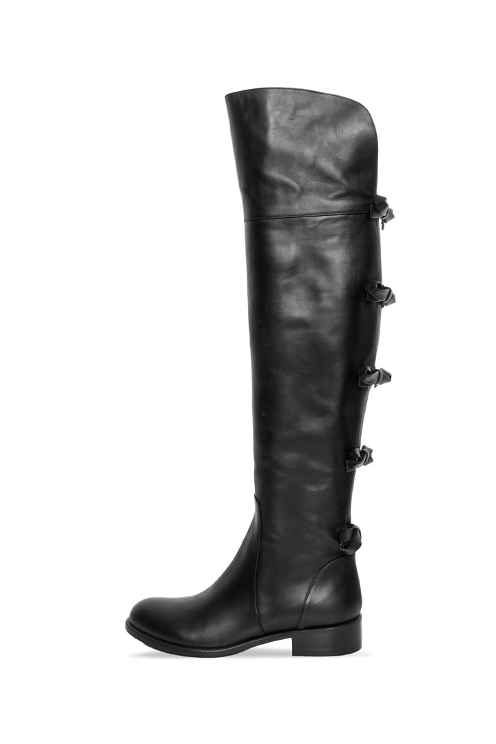 Valentino Size 35 Calfskin Multi Bow Over the Knee Boots