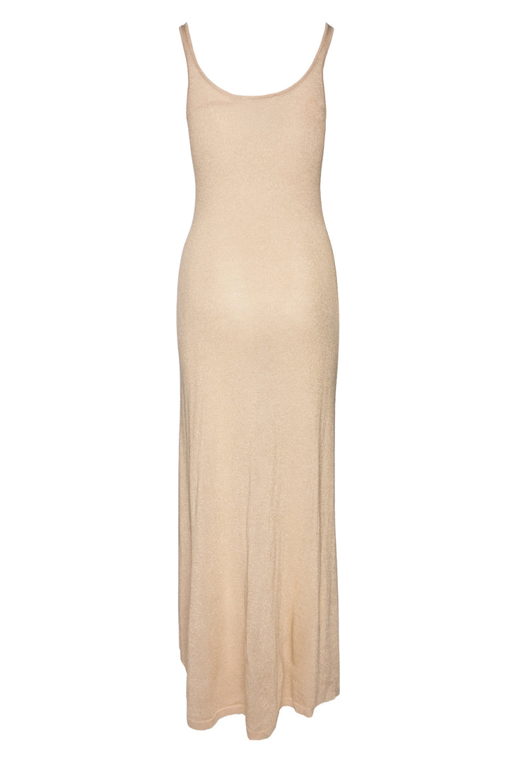 Caroline Constas Size M Crochet Floral Applique Metallic Knit Maxi Dress